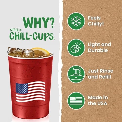 16 oz. Party Cups Flag Design for Cold Drinks, Sturdy and Durable,