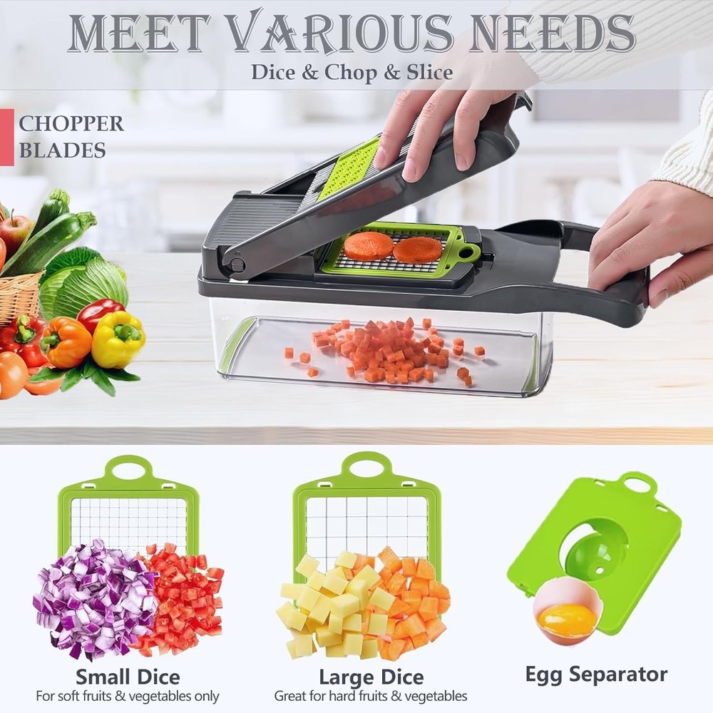 Multi-Functional Vegetable Chopper with 8 Blades - Deliciously Simple Cooking