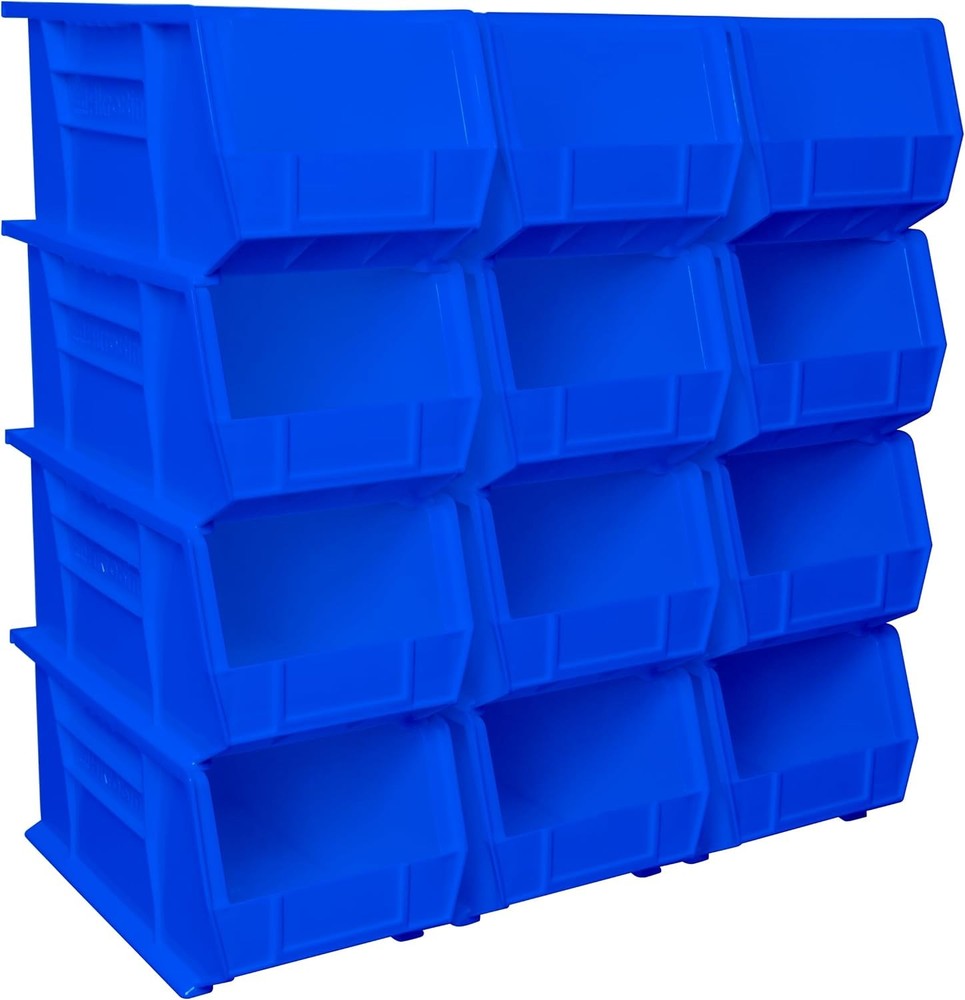 Akro-Mils 30240AkroBins Plastic Storage Bins,Space-Saving Stackable Bins,12-Pack