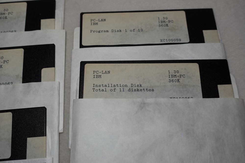 PC-LAN IBM Version 1.30 1980s Vintage Original Computer Diskettes