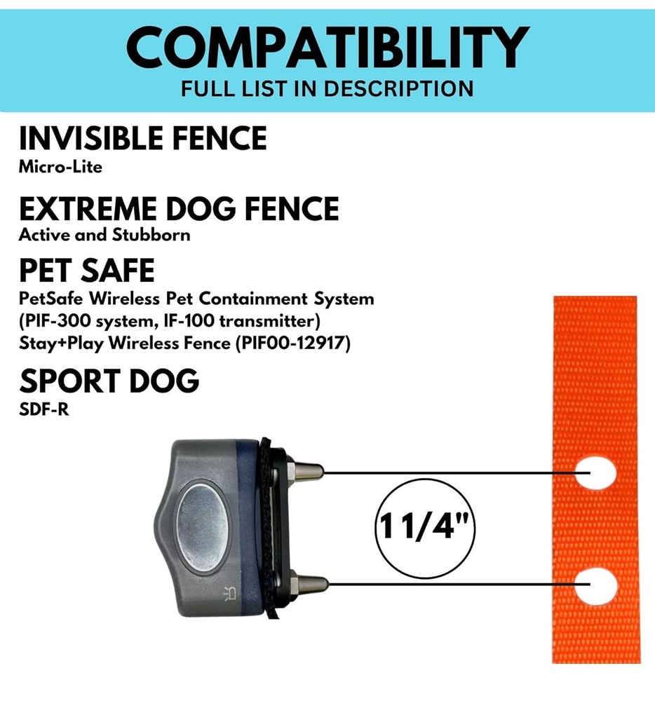 Nylon E Collar Replacement Strap - Shock Collar Replacement Collar Red