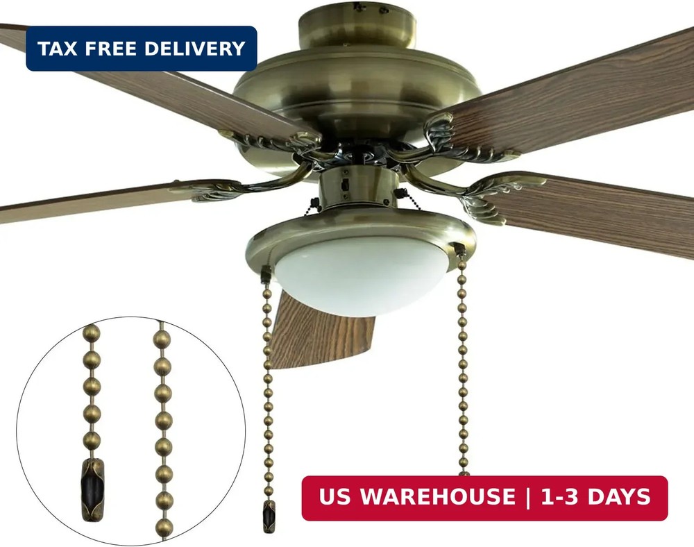 120 Inches Ceiling Fan Pull Chain, Metal Light Pull Chain Extension with 20 Conn