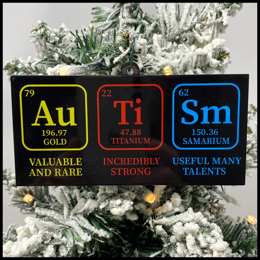 Autism Christmas Ornament Science Elements