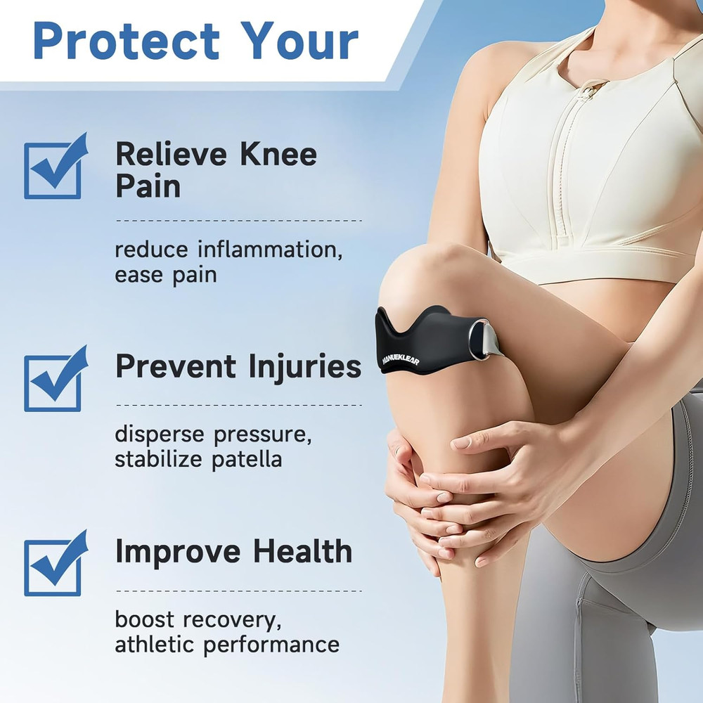 MANUEKLEAR V-Shaped Patella Bands, Adjustable Flex Wrap Patellar Tendon Support