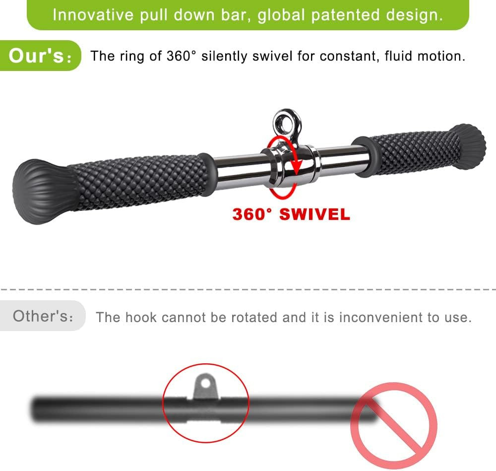 Rotating Straight Bar, Tricep Rope, Double D Row Handle, Rotating V Handle, C...