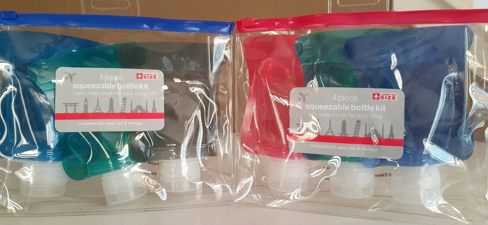6 Pack 3 Piece Each Squeezable Bottle Kit Travel plus custom labels