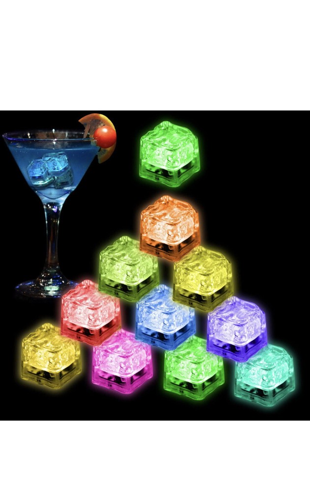 Light Up Ice Cubes,60 Pack Color Changing Led Ice Cubes for Drinks Glow