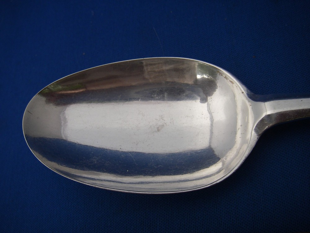Fine EARLY 18th C GERMAN(?) Silver TABLESPOON-Rococo Engraved Shells, Marked HB