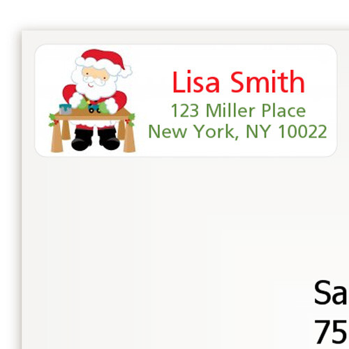 Santas Workshop - Christmas Personalized Return Address Rectangle 27 Stickers