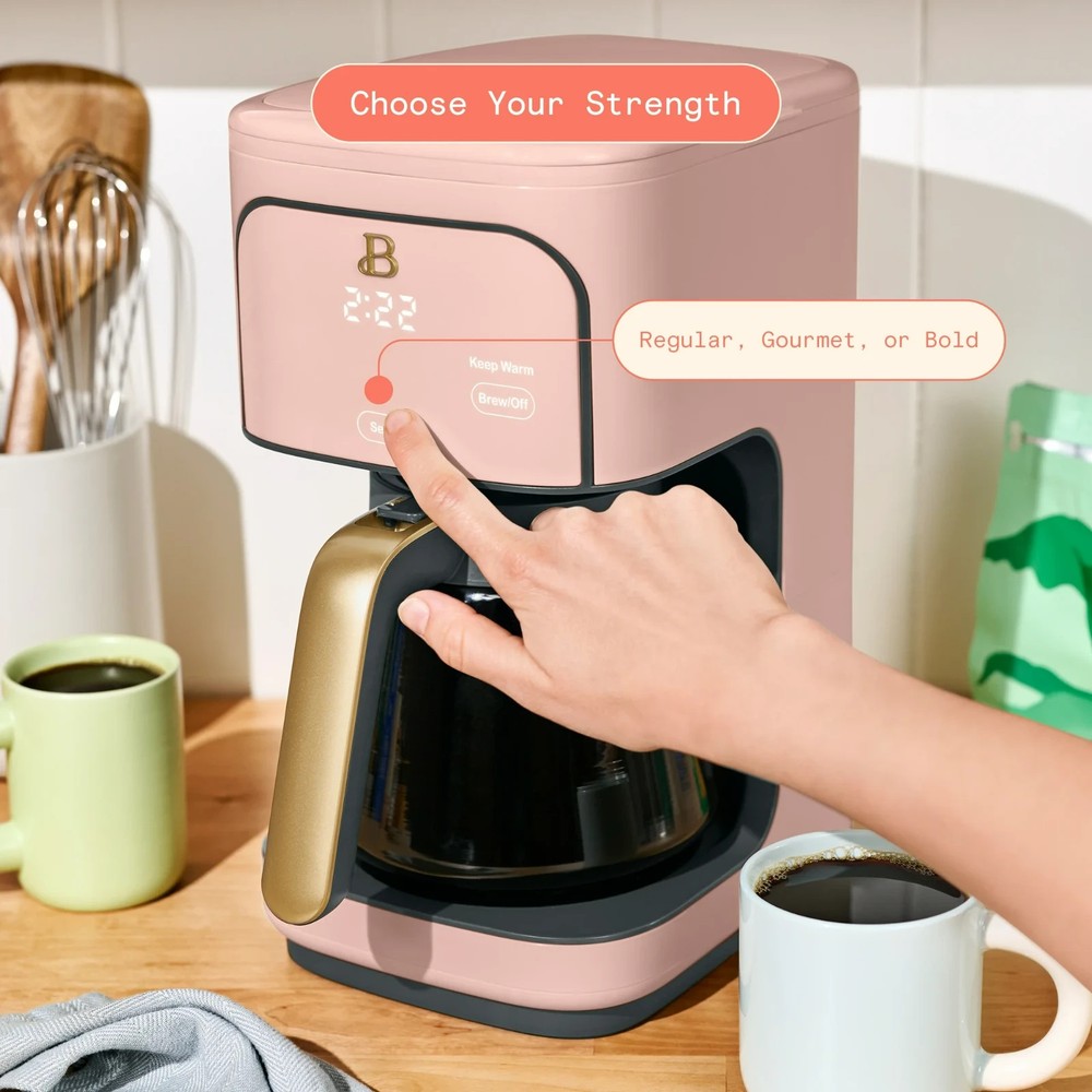 Beautiful 12 cup Programmable Coffee Maker, Rose by Drew Barrymore