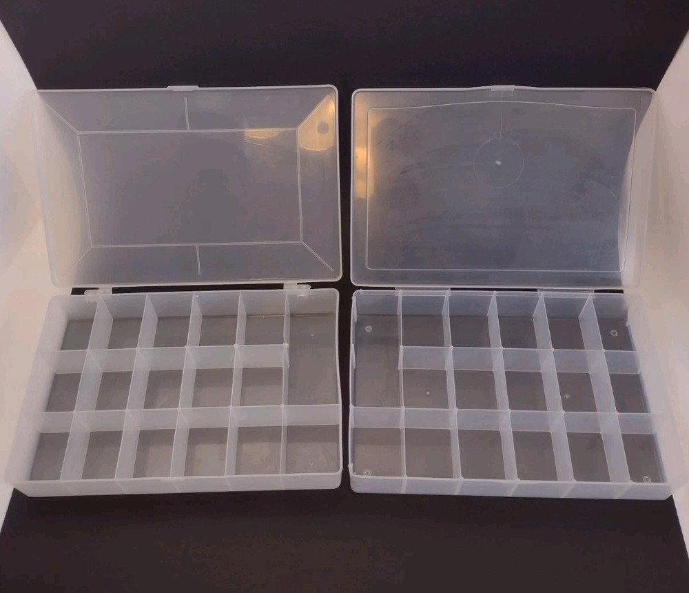2 Floss Organizer Boxes Empty Storage Box  Unbranded Plastic Floss Beads Crafts