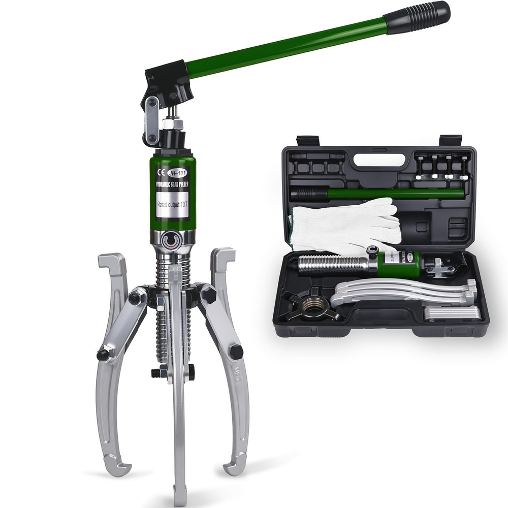 10T Hydraulic Gear Puller Set Wheel Bearing Puller Kit 2 or 3 Jaws Pulling Se...