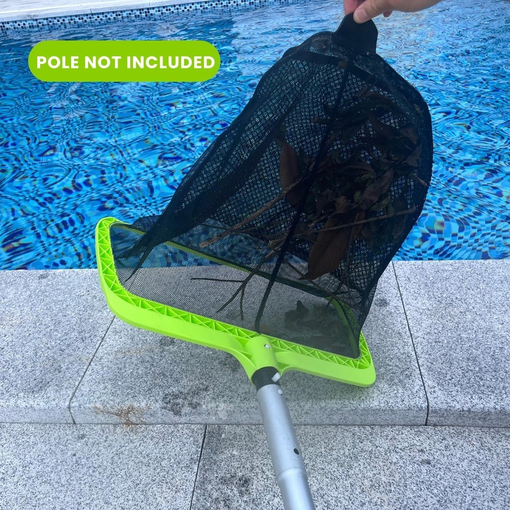 Durable Double-Layer Pool Leaf Skimmer Net with Reinforced Frame & Easy Grip