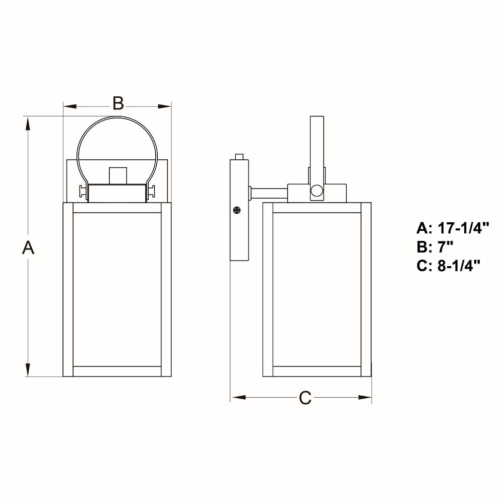 Medinah 1-Light Outdoor Wall Sconce in Transitional and Rectangular Style 17.25