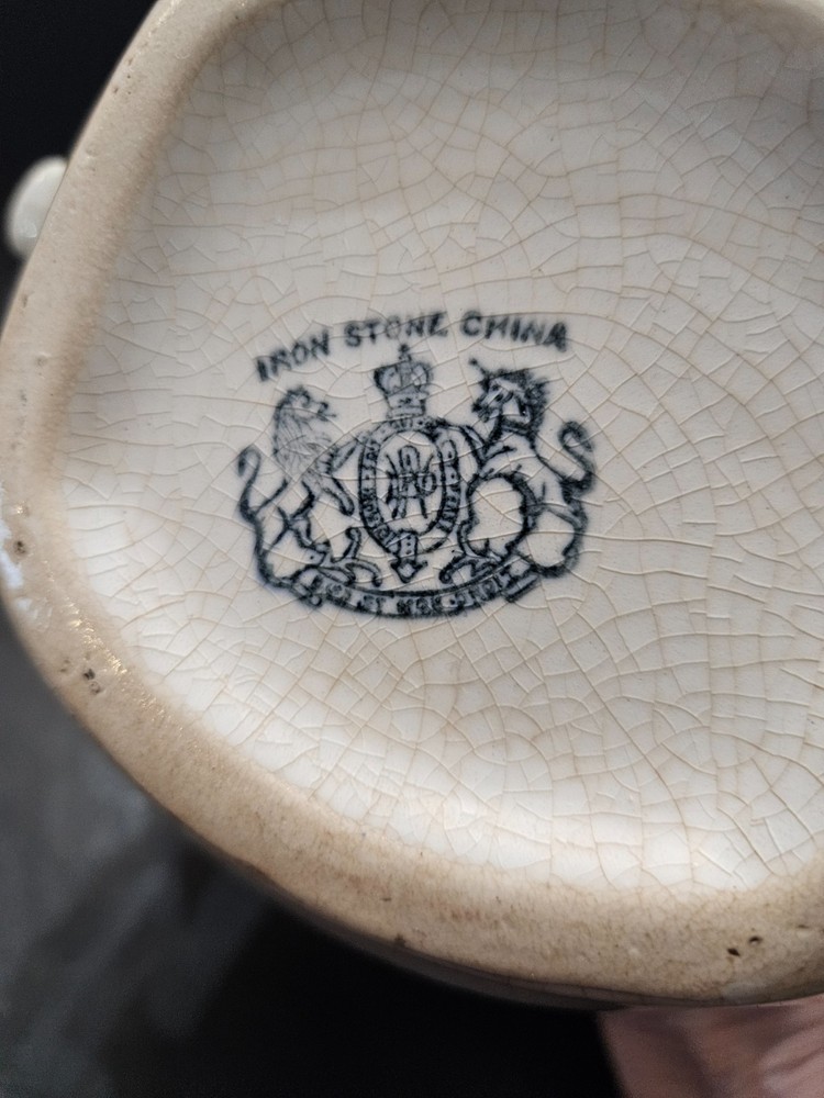 Ironstone crazed bisquit jar