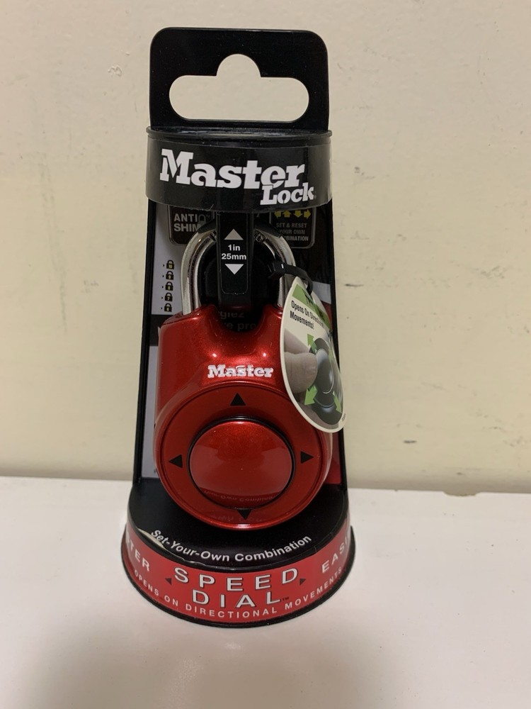 Master Lock 1500iD Speed Dial Resettable Combination Directional Movement RED