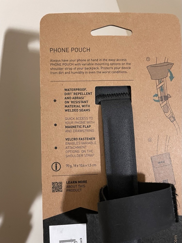 EVOC Phone Pouch - Waterproof - Recycled Material - Reflective Logo NWT