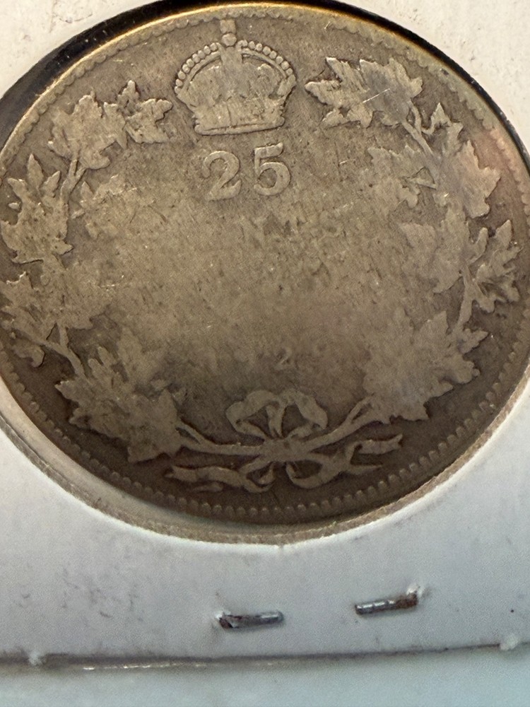 1929 Canadian 25-cent silver coin