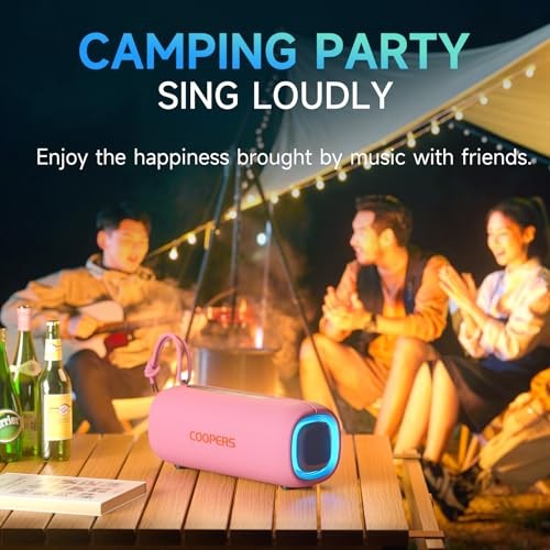 Portable Bluetooth Speaker, Wireless Bluetooth Speaker with Clear Loud Pink