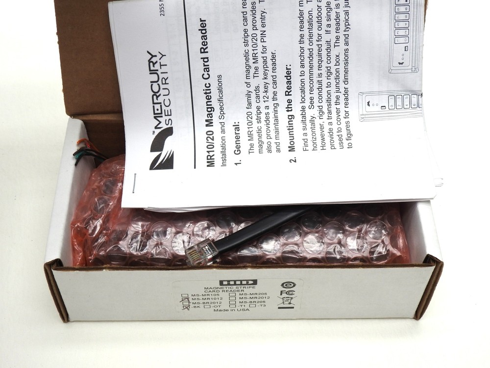 HID / Mercury Security MS-MR1012 BK Magnetic Stripe Card Reader MR1012BK - NEW!