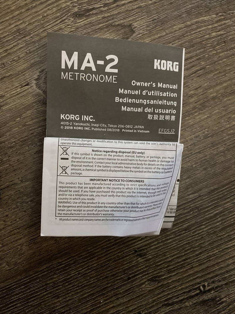 KORG Digital Metronome MA-2 Digital Blue Black MA2