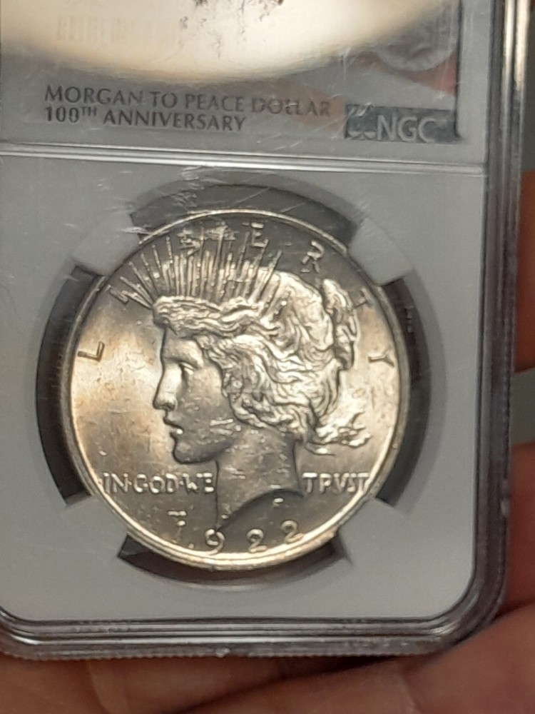1922- P Peace Silver Dollar MS62 NGC