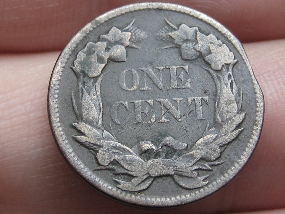 1858 Flying Eagle Penny Cent- Large Letters, Fine/VF Details