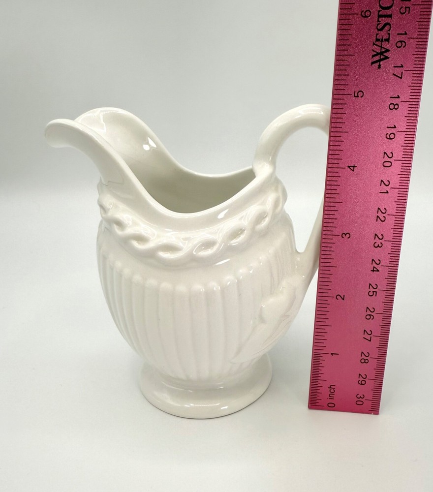Villa Verde Kari Walmsley Solid White Creamer Ivy Leaf Handle J. Wilfred Sadek