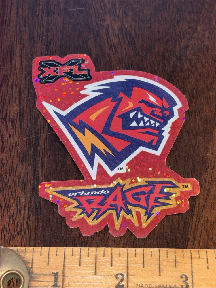 XFL  Vending Machine Sticker . ORLANDO RAGE  . VD2 Misc.
