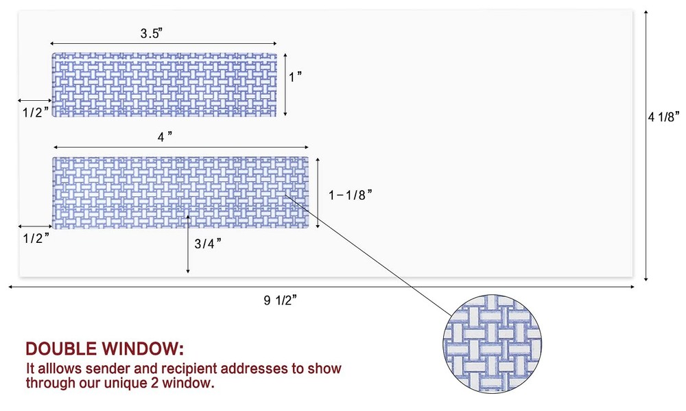 500 Pack #10 Double Window Security Self-Seal Envelopes - Suitable Size for M...