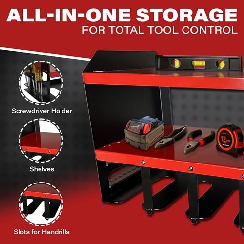Forest & Twelfth Wall Mounted Power Tool Organizer Heavy Duty Workshop