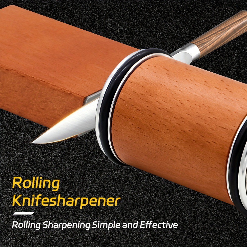 Rolling Knife Sharpener Diamond Steel Magnetic Edge Roller Sharpener With Holder