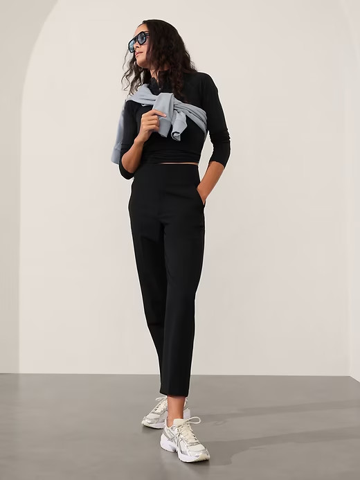 Athleta 2 (XS) Endless High Rise Pant, Black Pull-on Versatile Ankle Pants NWT