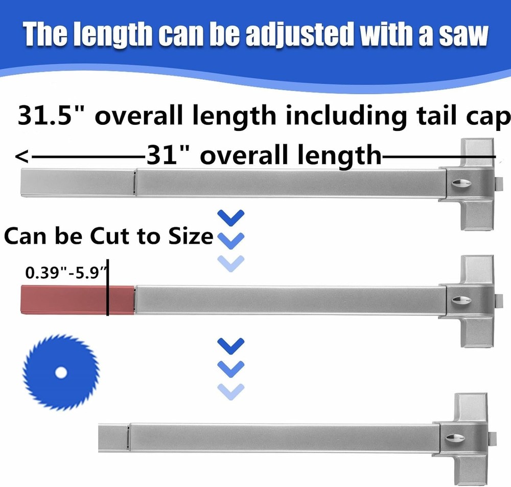 Heavy Duty Door Push Bar Panic Exit Device - Stainless Steel