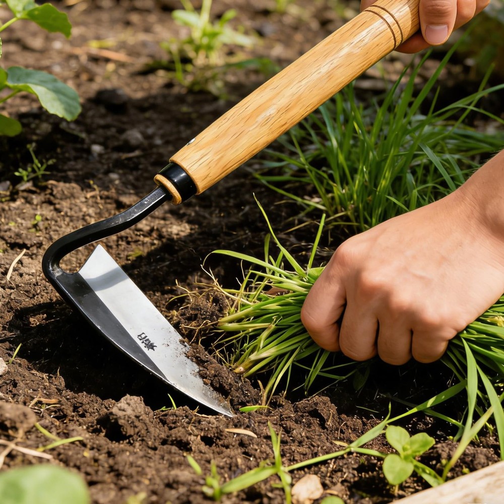 Japanese Weeding Sickle Very Sharp Edge Quick Work Full Size