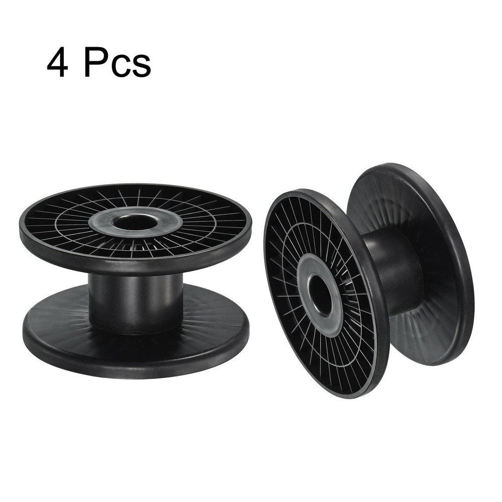 4pcs 4.7" Floss Bobbins Plastic Empty Thread Spools Weaving Bobbin Black