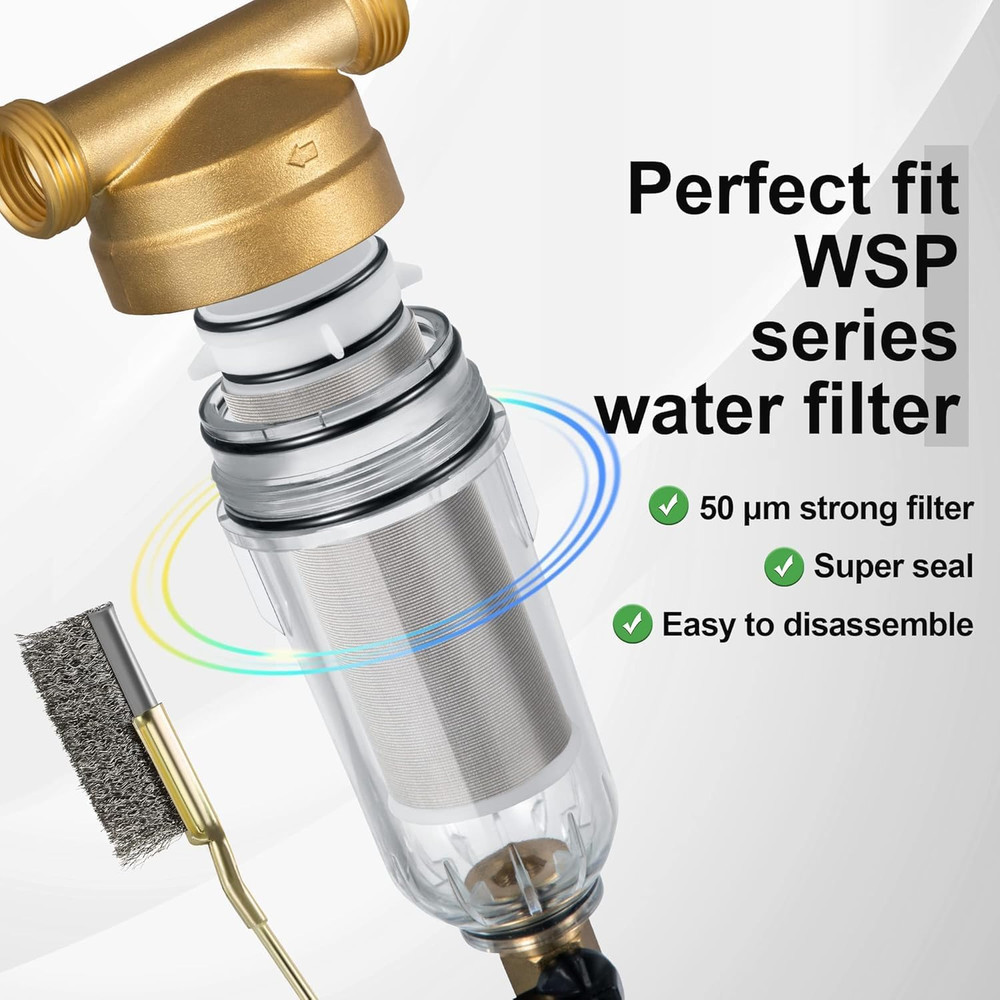 2 Pieces Spin Down Sediment Filter with Brush, Spin Down Sediment Filters Replac