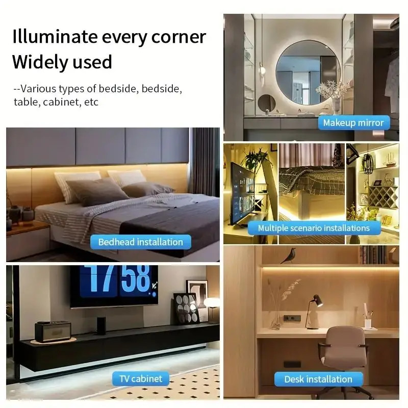 LED COB Light Strip Touch Dimmer Flexible Diode Tape 5V USB Linear Indoor Lighti