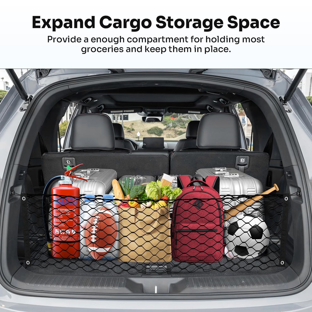Cargo Net for Honda Pilot 20232026 | Adjustable Mesh Trunk Organizer