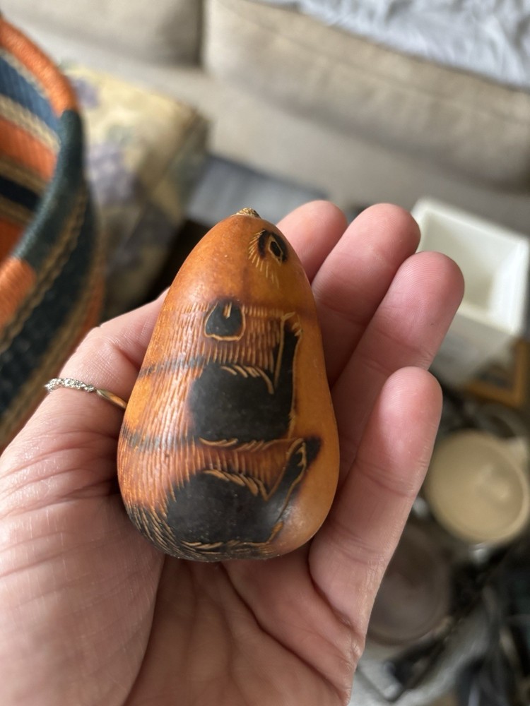 Tiny Hand Carved Peruvian Gourd