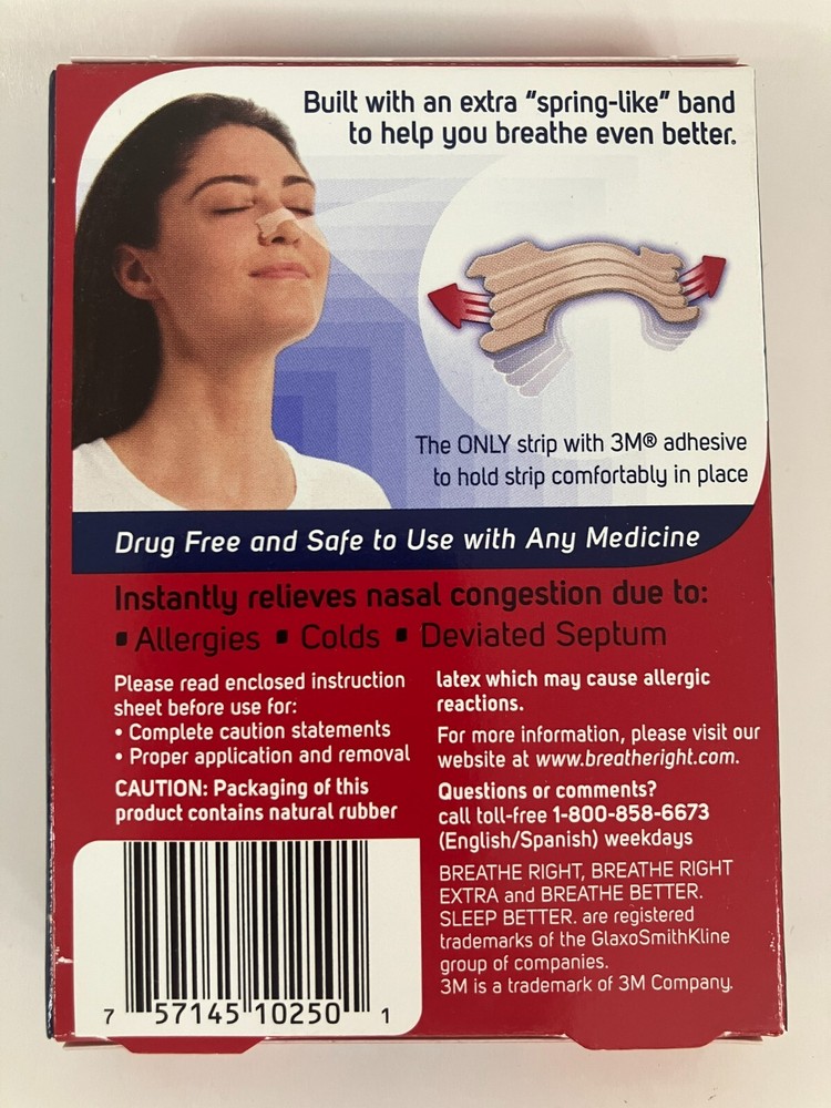 4 Extra Breathe Right Tan Nasal Strips, 10 count each
