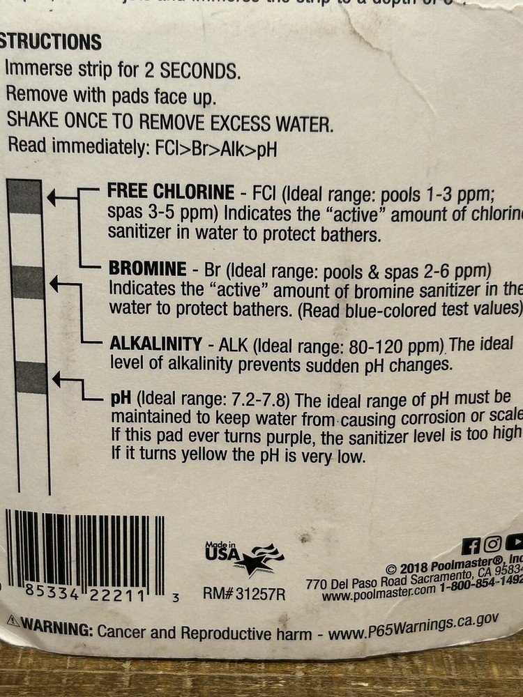 Poolmaster Smart Test 50 Count 4-Way Combo Pool Test Strips Pool/Spa