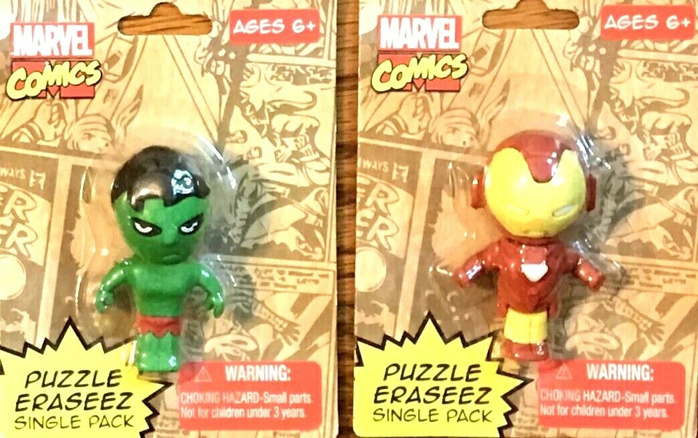 MARVEL COMICS PUZZLE ERASEEZ BUNDLE OF TWO: HULK & IRONMAN