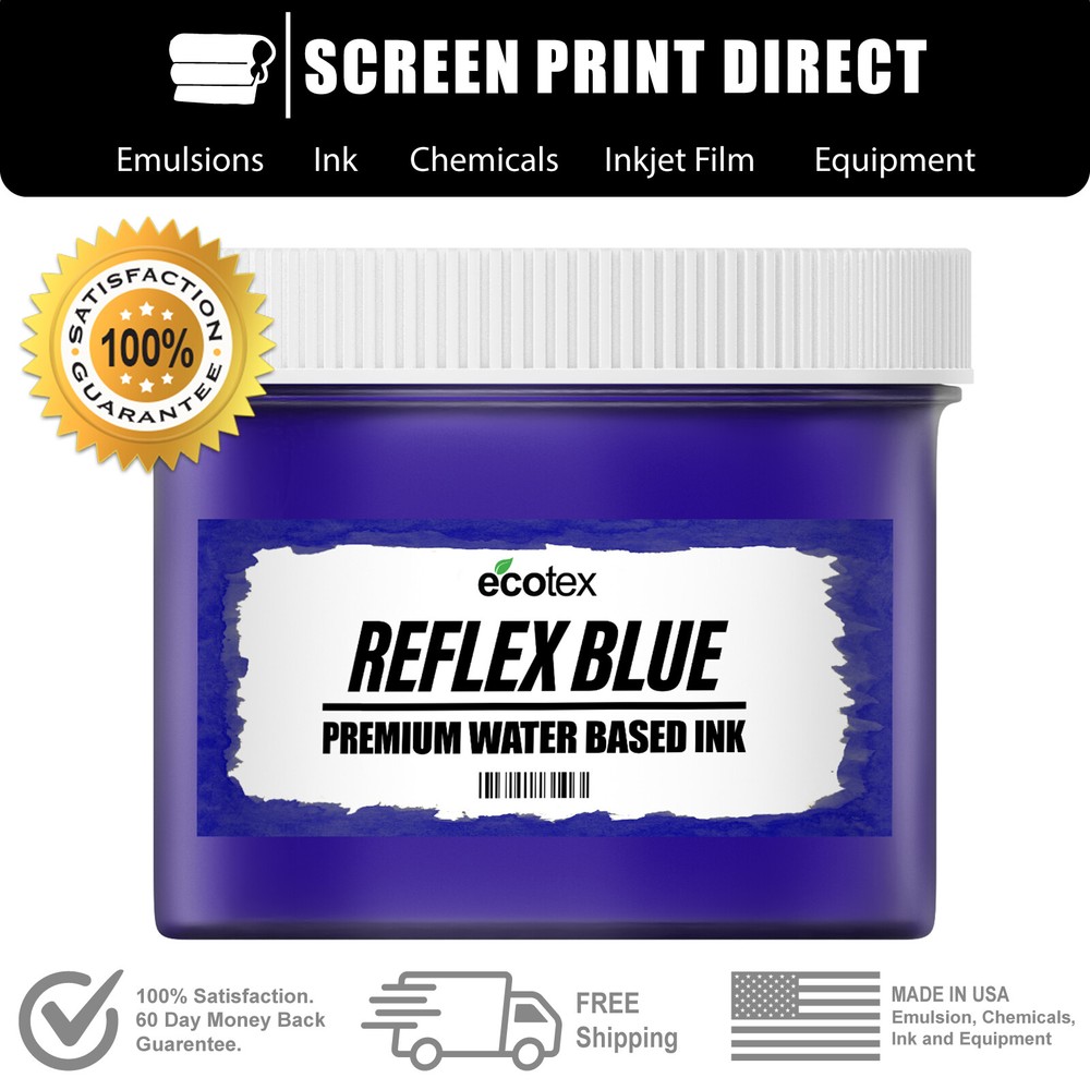 Ecotex® REFLEX BLUE - Premium Water Based Ink for Screen Printing - ALL SIZES