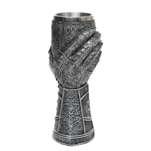 Polyresin Medieval Knight Celtic Gauntlet Style Wine Goblet Kitchen Drinkware