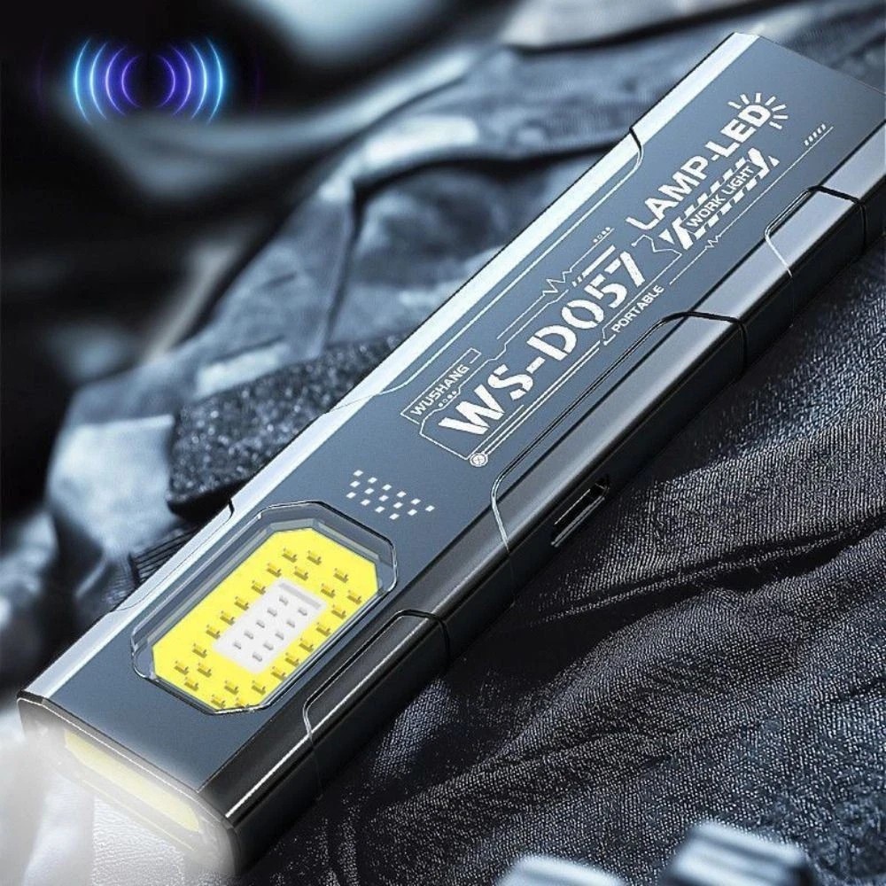 Mini Thin EDC Flashlight with Tail Magnet USB Rechargeable COB Worklight