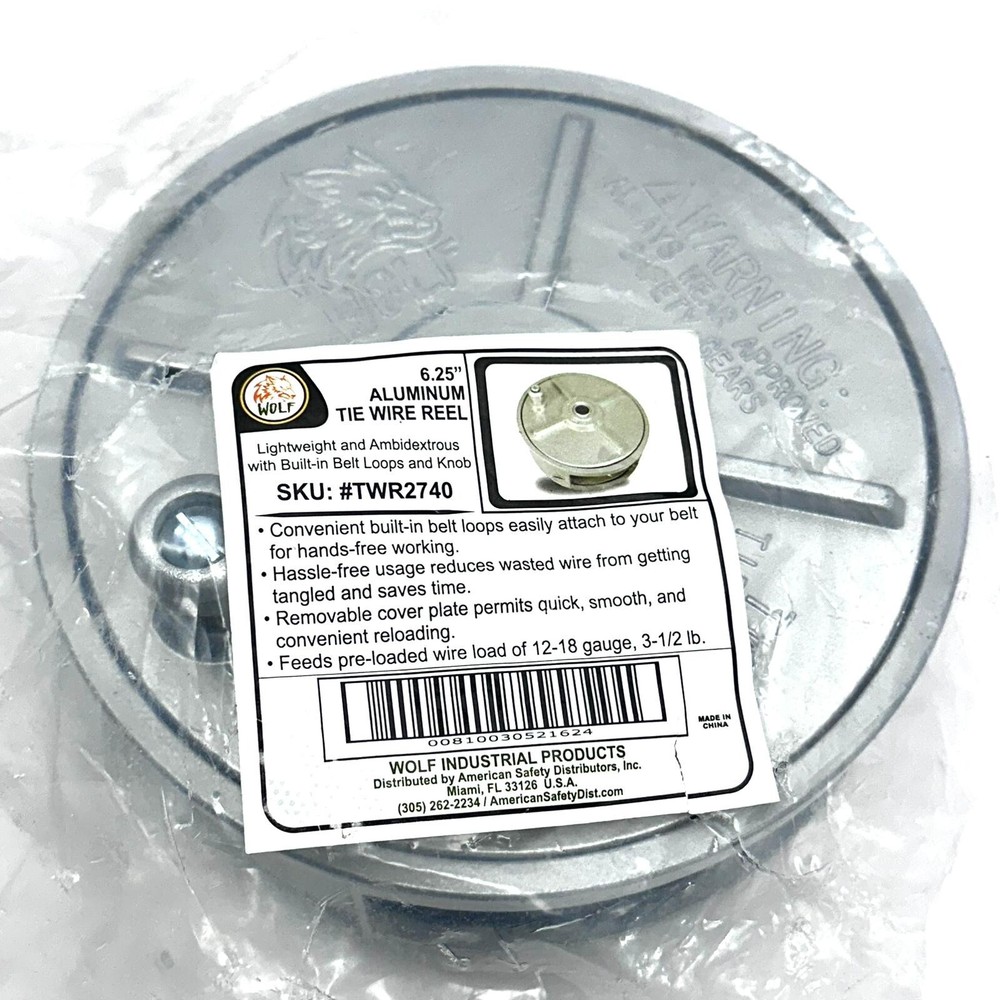 WOLF 6.25’’ ALUMINUM TIE WIRE REEL COIL HOLDER WHEEL TWR2740