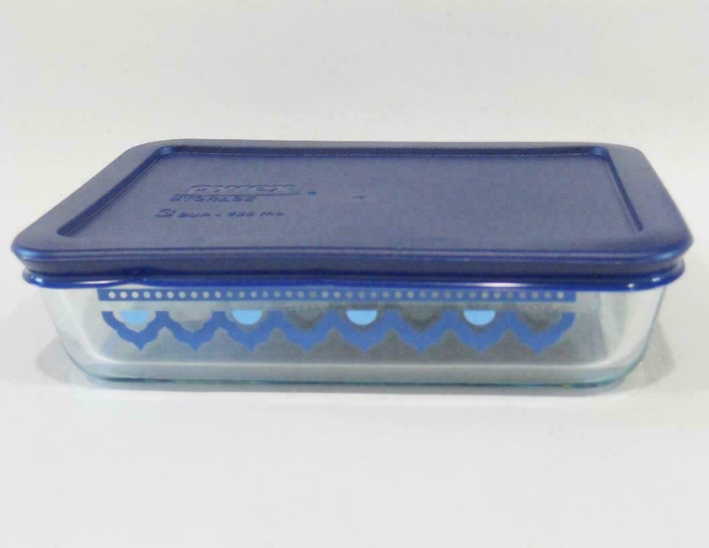 1 Pyrex SANTORINI SKY 3 Cup RECTANGULAR Storage Dish *BLUE or WHTE Cover