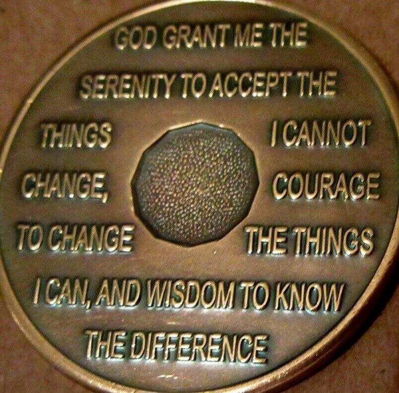 Alcoholics Anonymous AA 22 Year Bronze Medallion Chip Token Sobriety Sober
