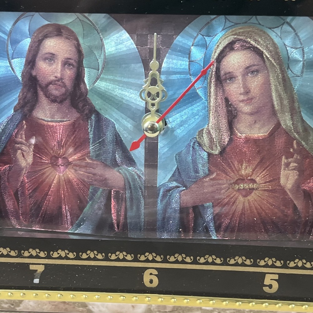 Jesus and Mary - Framed Desktop Clock - Quartz